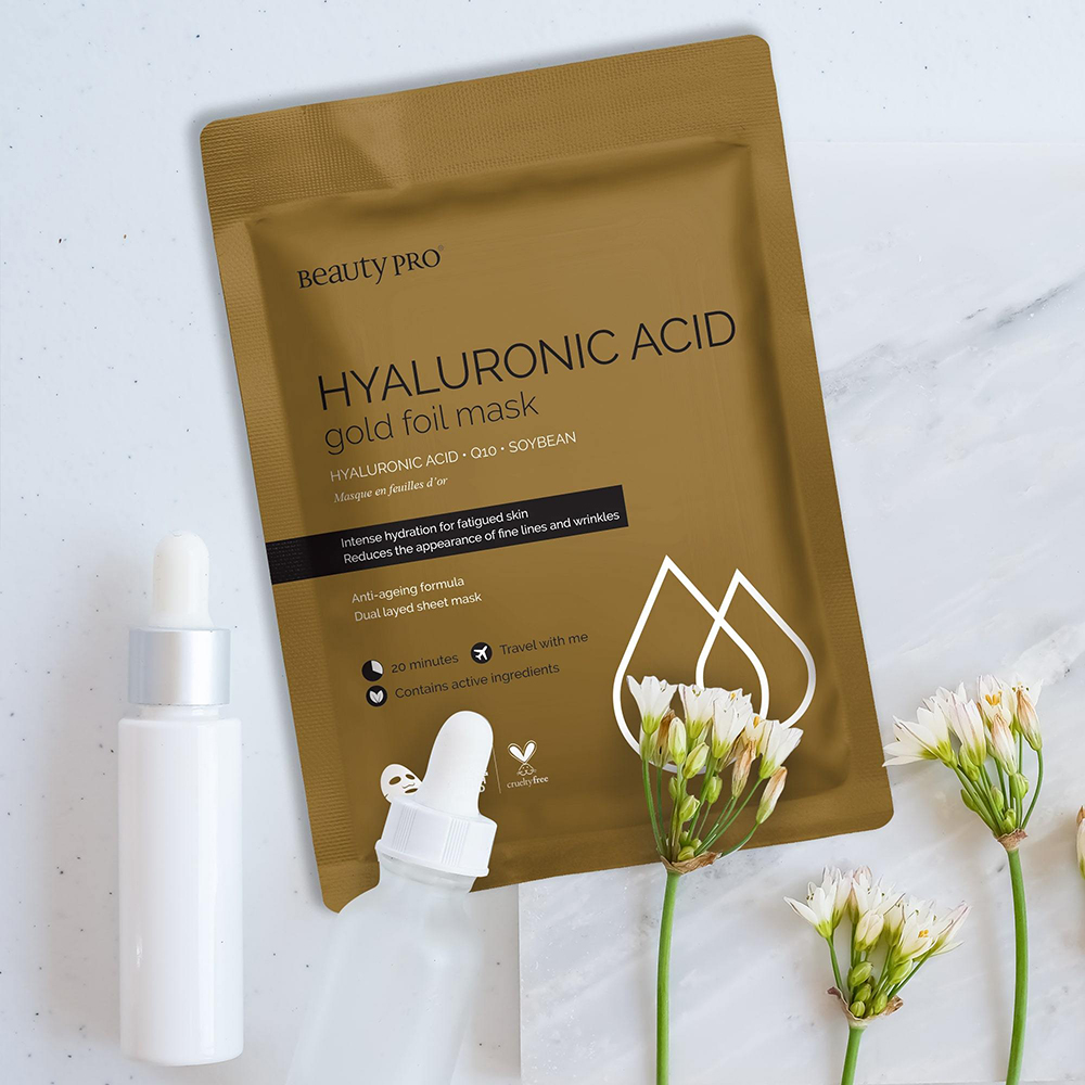 BeautyPro Hyaluronic Acid Gold Foil Masker